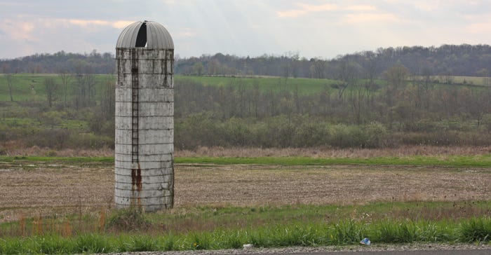 lone silo in field