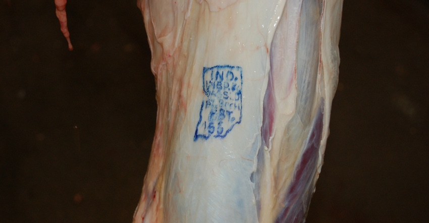 piece of pork with local branding