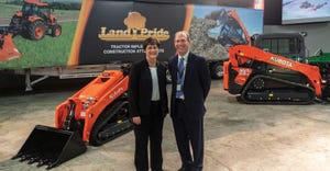 (Linda Salem, left, President and CEO of Great Plains Manufacturing, Inc. and John Quiley, President of Land Pride, participa