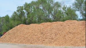 a large pile of ERC wood chips