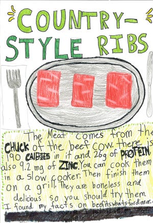 A team from Central Elementary School located in Elkader won first prize with their beef marketing poster promoting “Ribs.” 