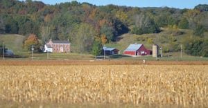 farmstead on rural farm land