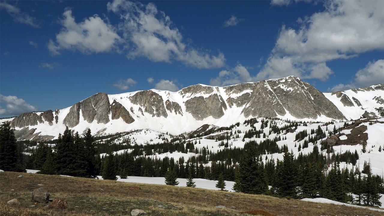 Gary Stone - the Snowy Range mountains with less snowmelt than normal at the end of May