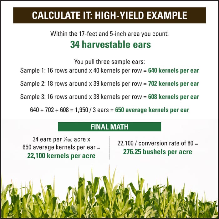 How to calculate high-yield corn example