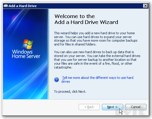 How To Add a Hard Drive to Your Windows Home Server