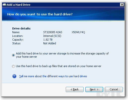 How To Add a Hard Drive to Your Windows Home Server