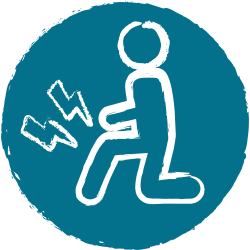 Illustration of person kneeling in pain
