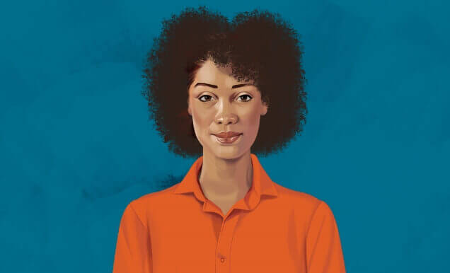 Illustration of a woman feeling tense