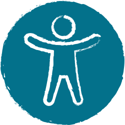 Illustration of person with arms in air