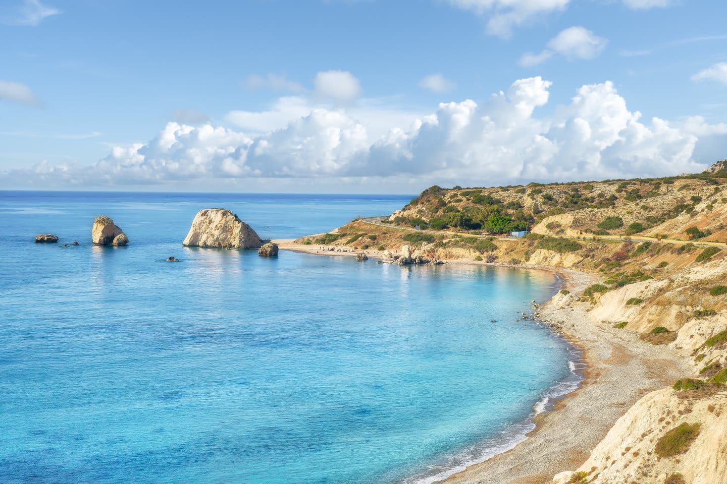 Zypern Strände: Strand in der Nähe von Paphos bei den Felsen der Aphrodite