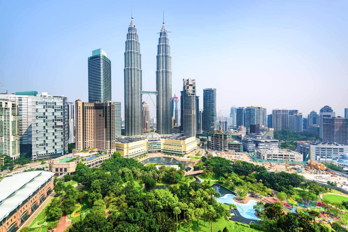 Malaysias Reisezeit. Skyline von Kuala Lumpur