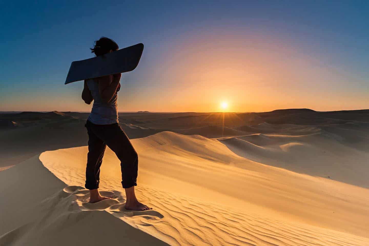 Sandboarding in Dubais Wüste