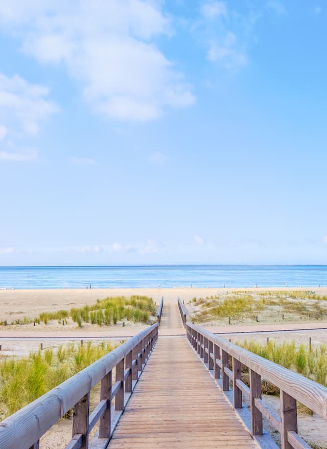 Urlaub in Deutschland: Kurz reisen, viel entdecken. Deutschland: Ostfriesland Blick auf Strand und Meer