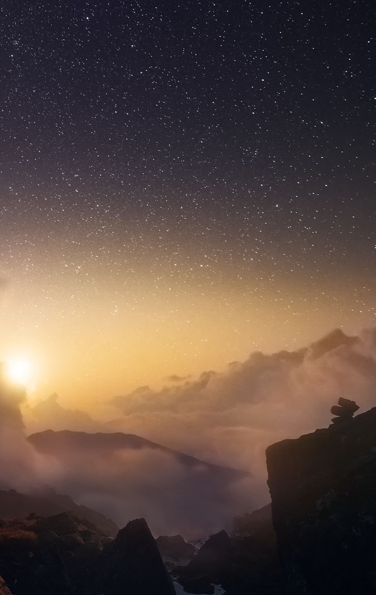La Palma Pico de Teide Nachthimmel Sterne Wanderer