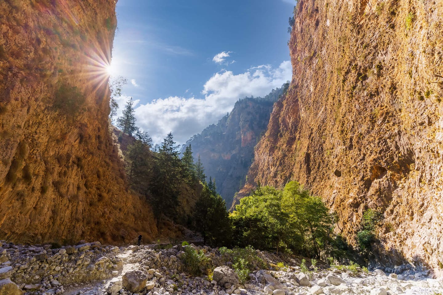 Wanderer in der Samaria-Schlucht