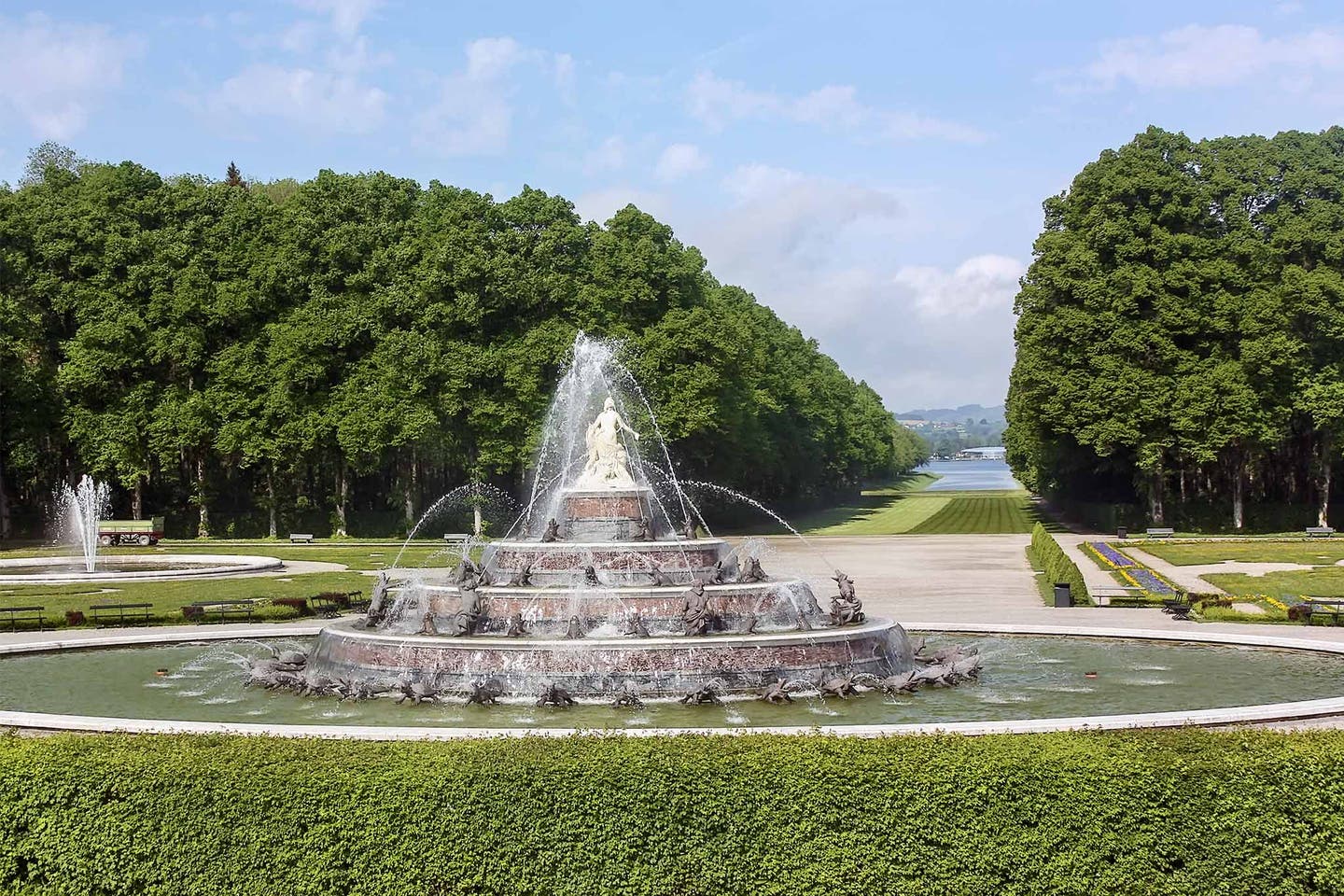 Springbrunnen auf der Insel Herrenchiemsee in Bayern