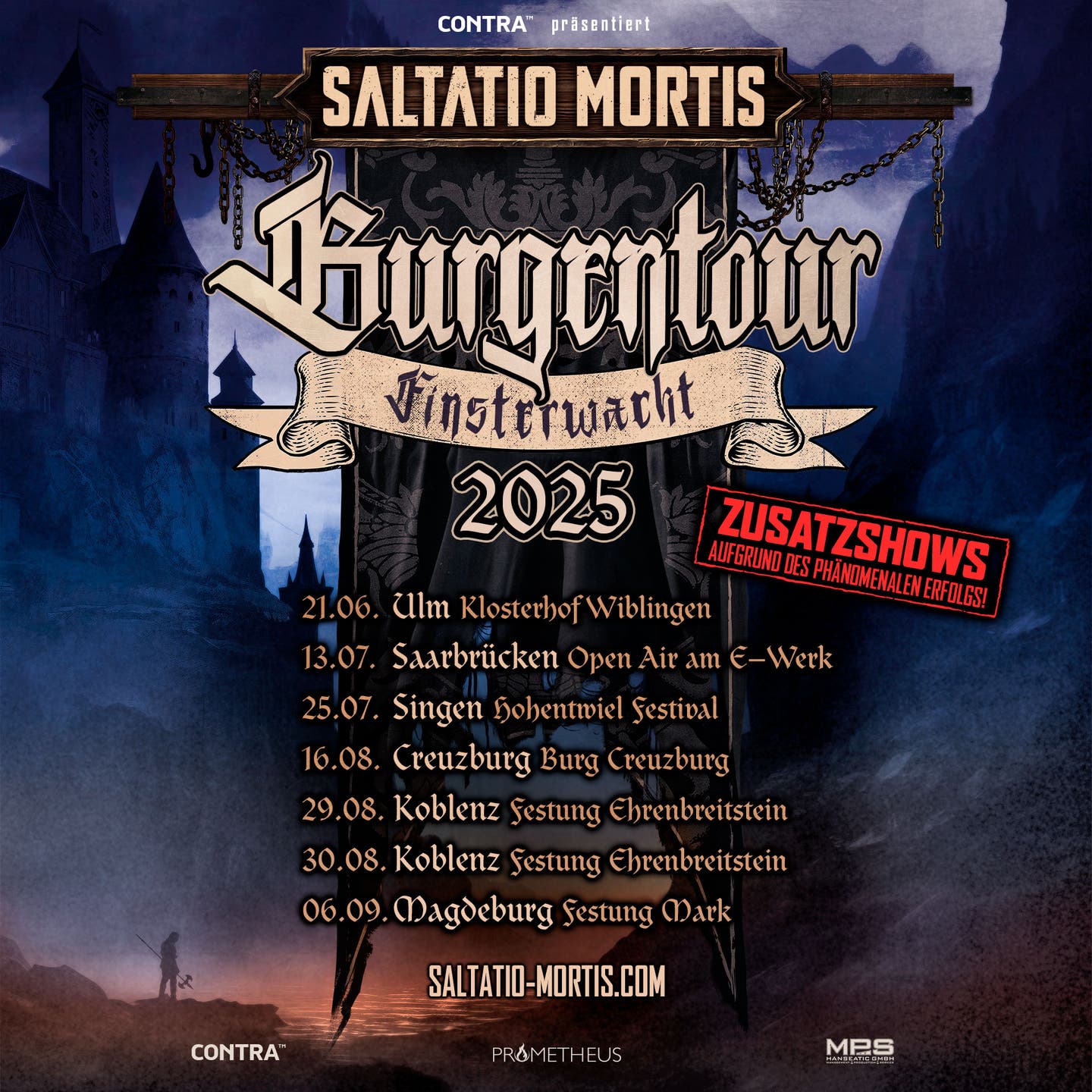 Tourposter von Saltatio Mortis Burgentour 2025