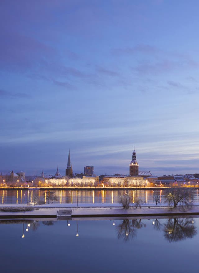 Städtereise nach Riga Lettland Riga mit Schnee