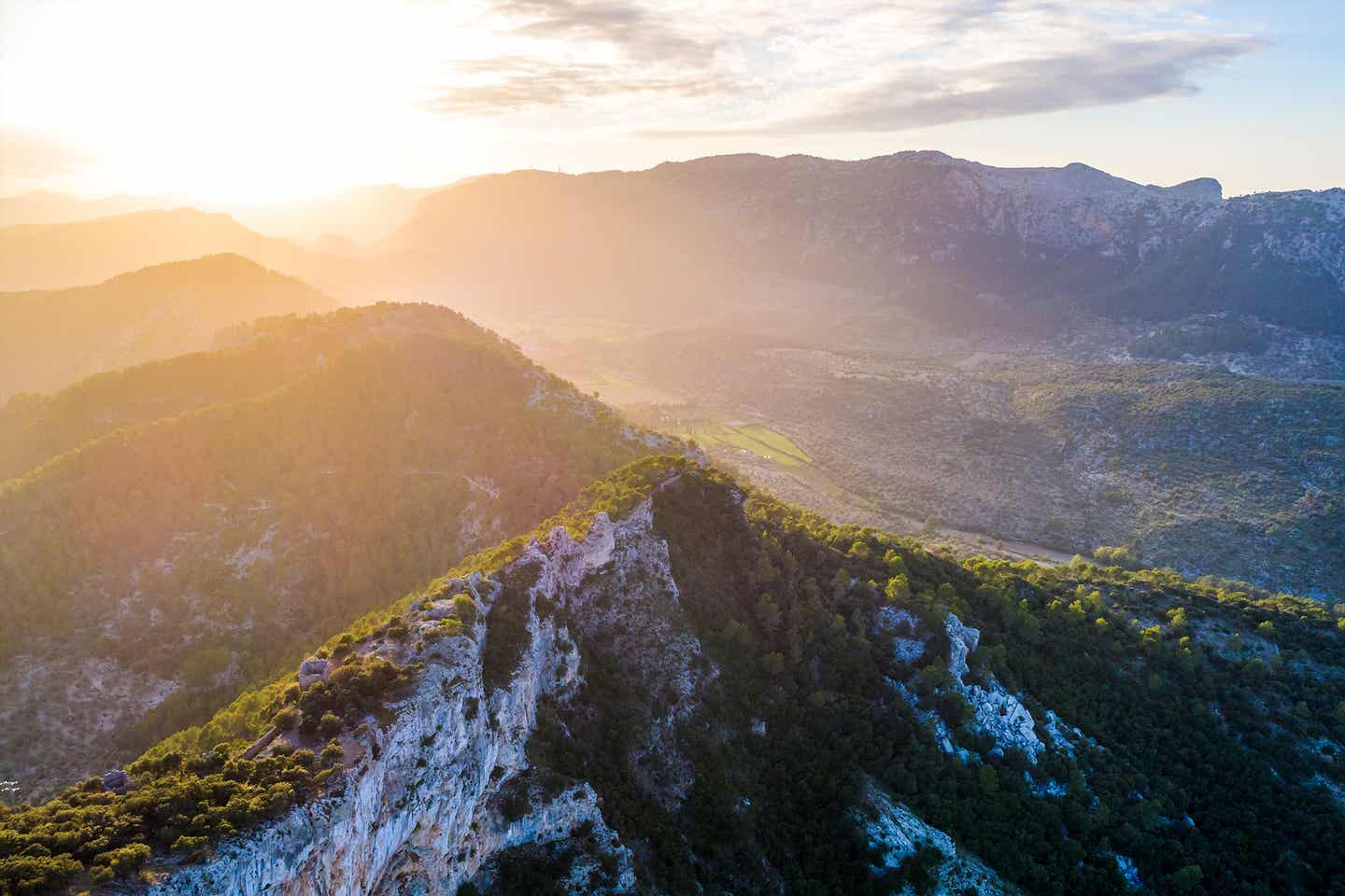 Luftaufnahme des Castell d’alaro