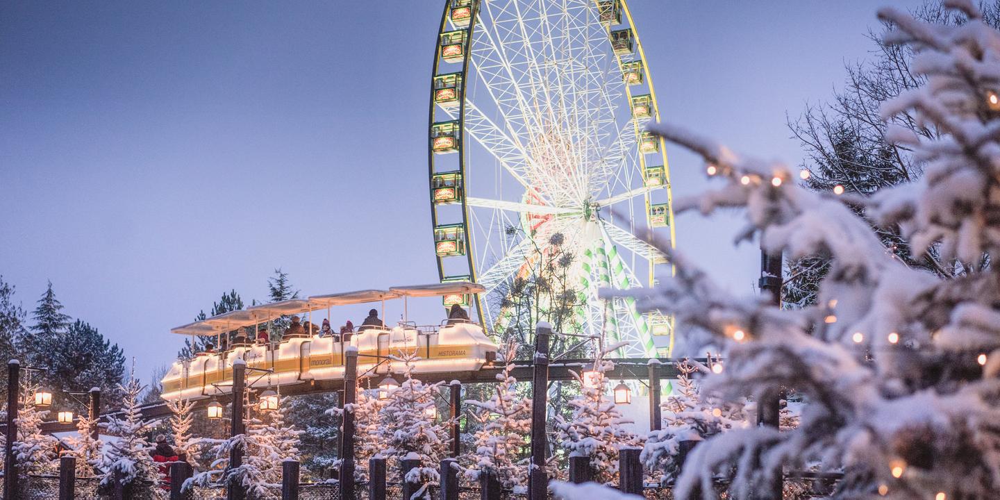 Verschneiter Europa-Park im Winter