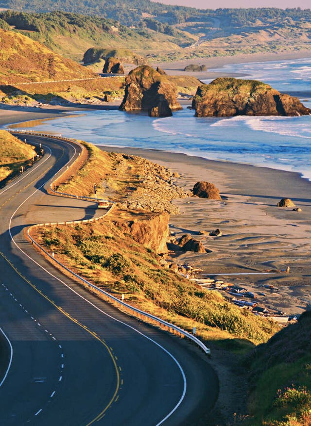 Highway 101 Straßenausschnitt des Cape Sebastian State Scenic
