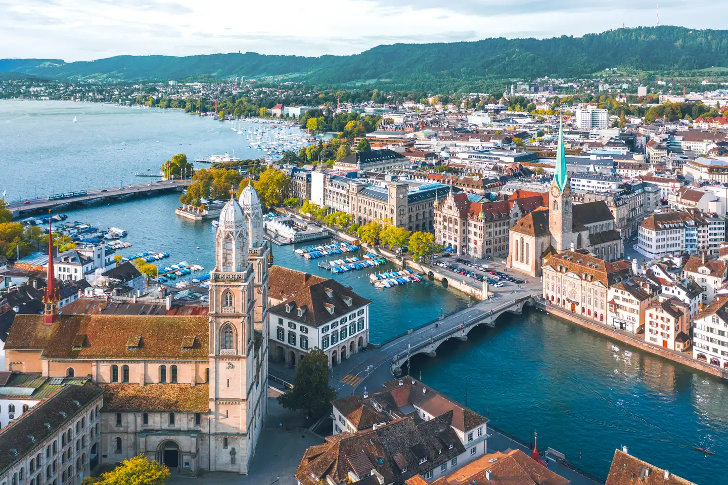 Städtetrip Schweiz. Die Stadt Zürich im Herbst