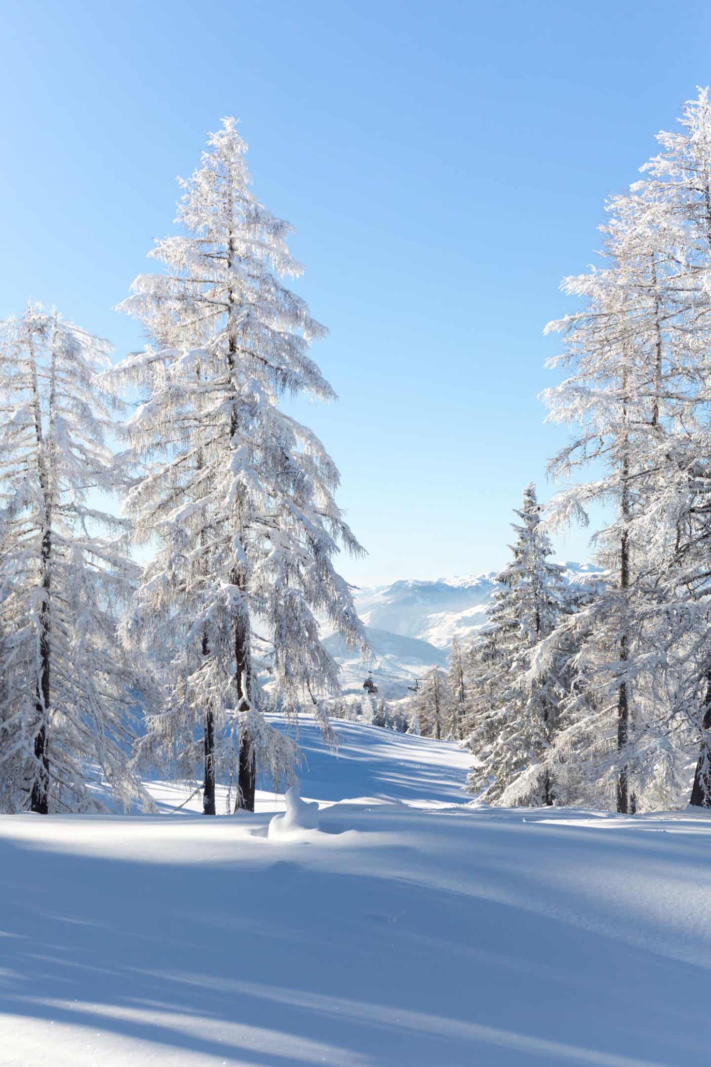 Verschneite Landschaft in Österreich 