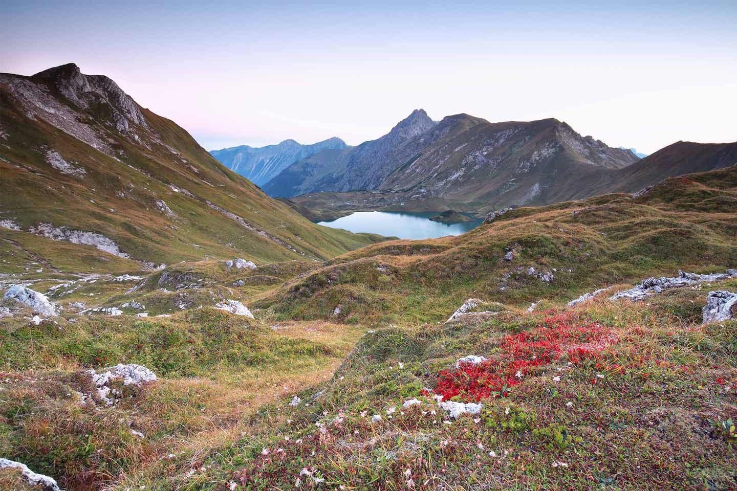 Deutschland Alpen Schrecksee Blick auf den See