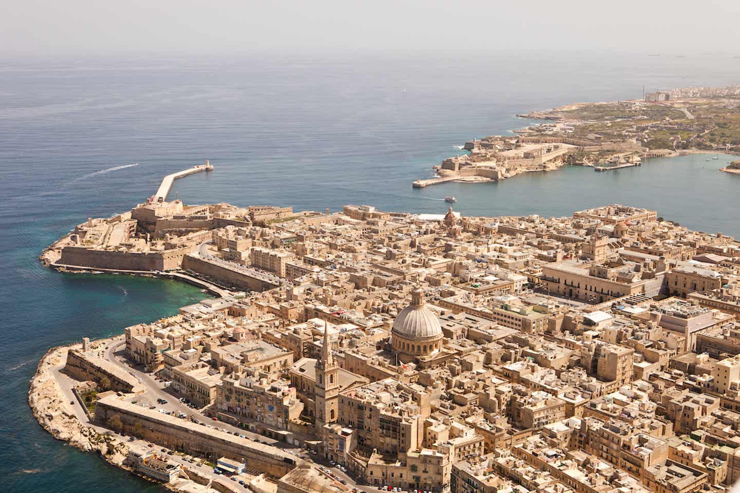 Maltas Hauptstadt Valletta aus der Vogelperspektive