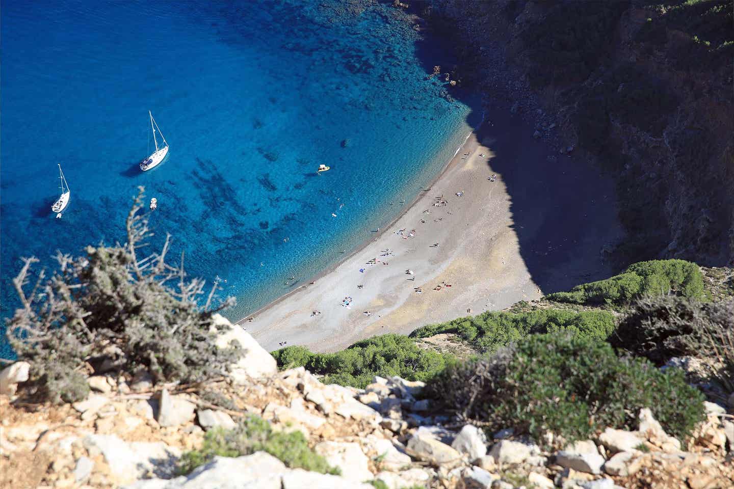 Alcúdias Strand Playa Es Coll Baix mit blauem Mittelmeer