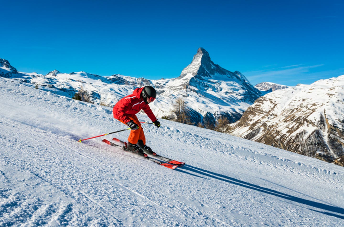 Skipiste in Zermatt im Kanton Valais