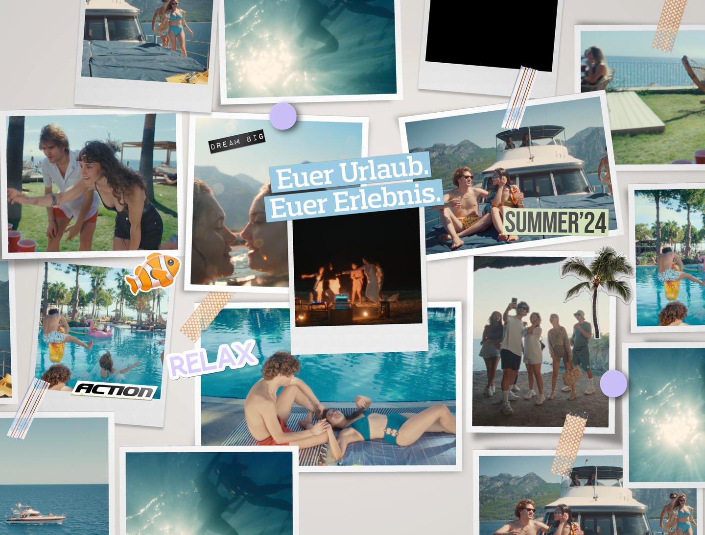 DERTOUR Song: Collage mit Urlaubsimpressionen