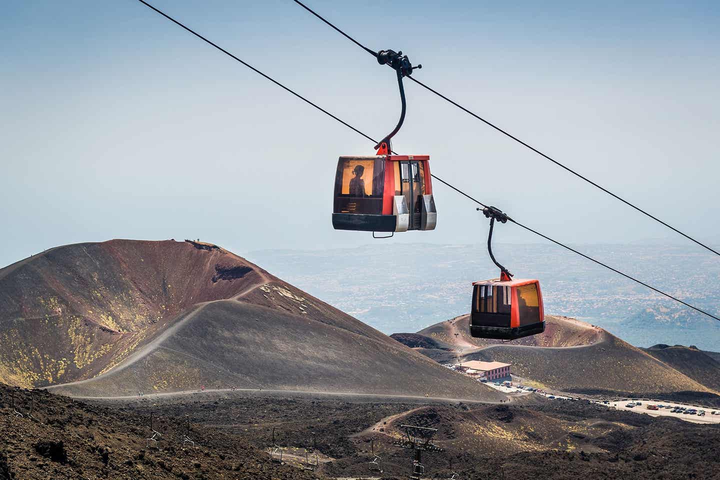 Seilbahn zum sizilianischen Vulkan Ätna