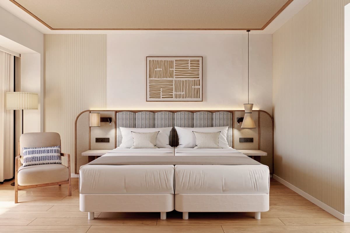 Modelbild Wohnbeispiel Doppelzimmer Poolblick