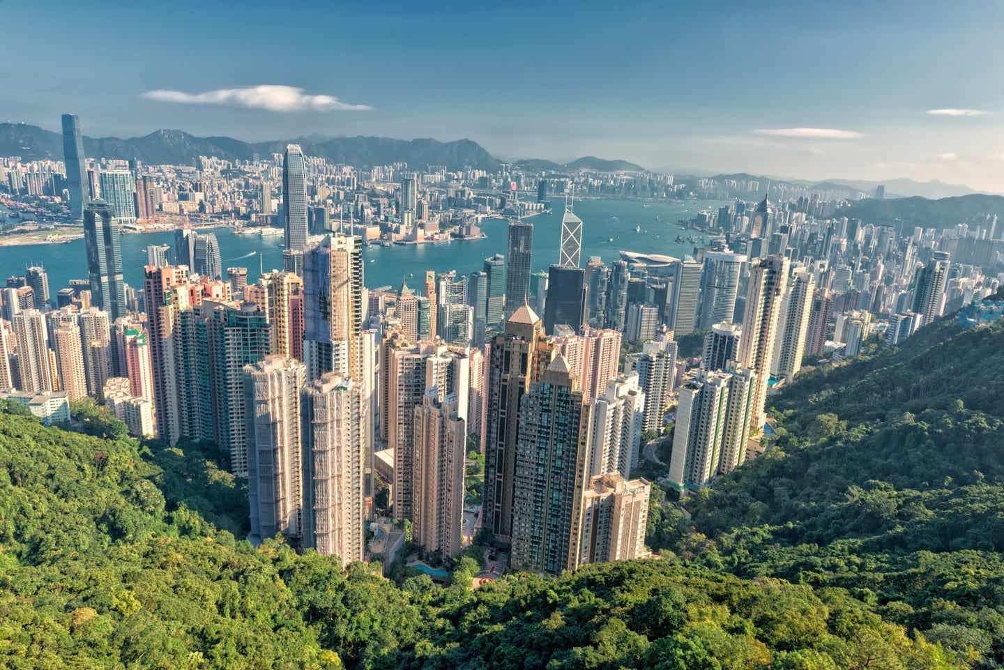 Hongkongs Tempel: Panoramablick auf Hongkong