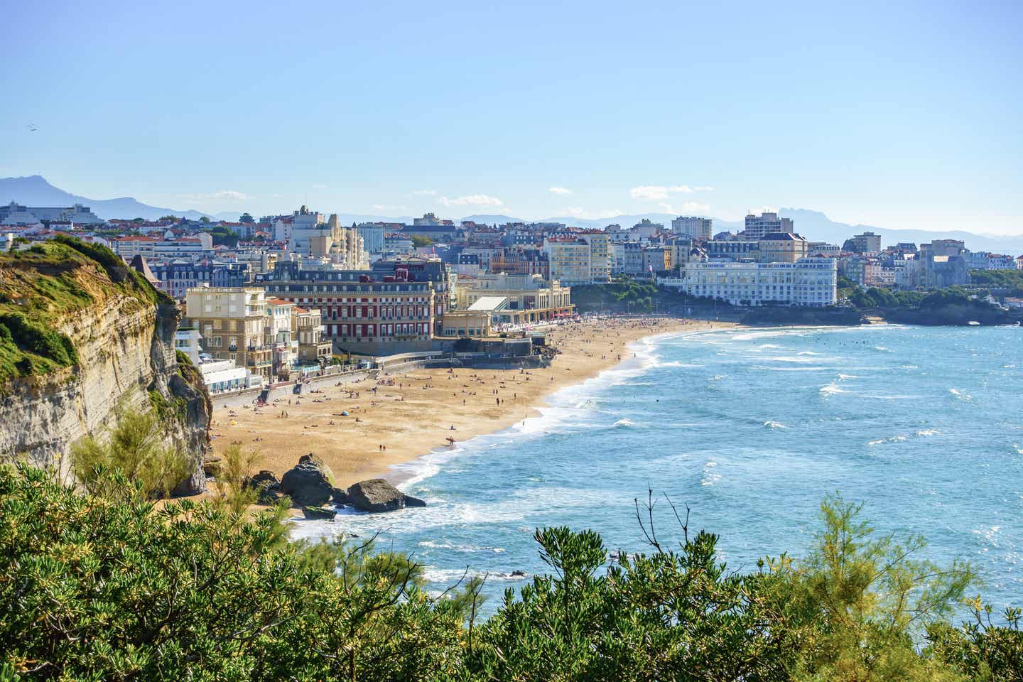 Sicht auf Biarritz Grande Plage - Frankreichs Strände