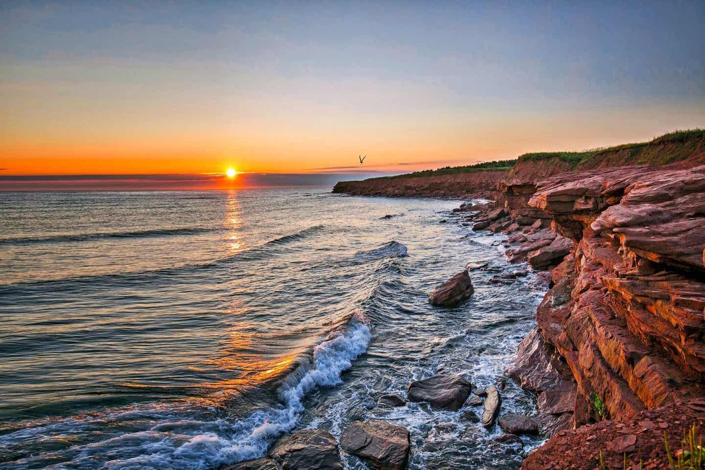 Strand bei Sonnenuntergang auf Prince Edward Island