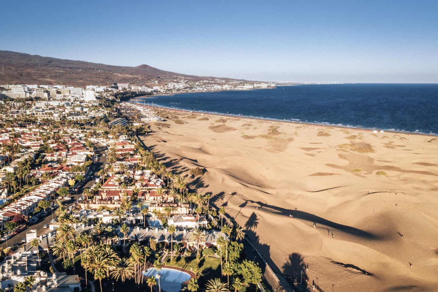 Strände Gran Canaria: Dünenstrand Maspalomas Vogelperspektive