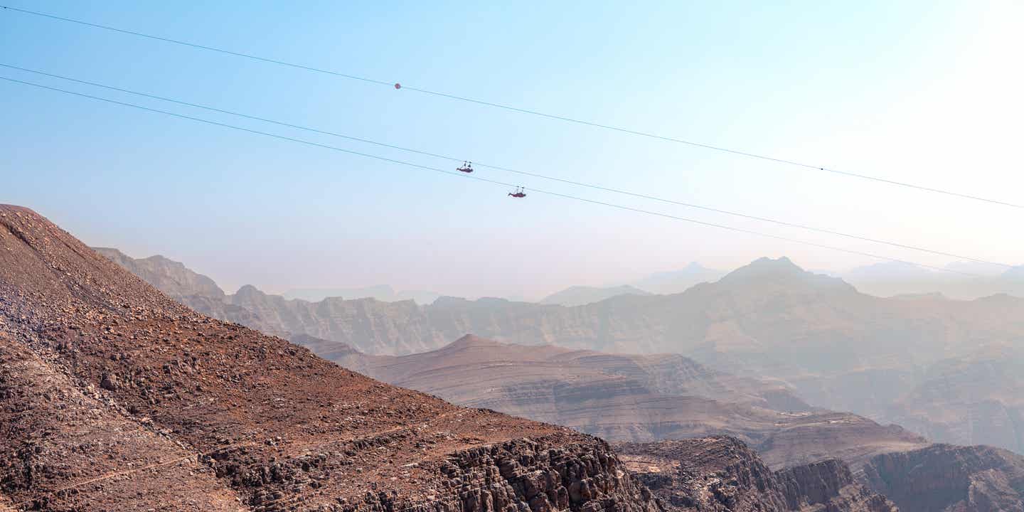 Zipline auf dem Jebel Jais