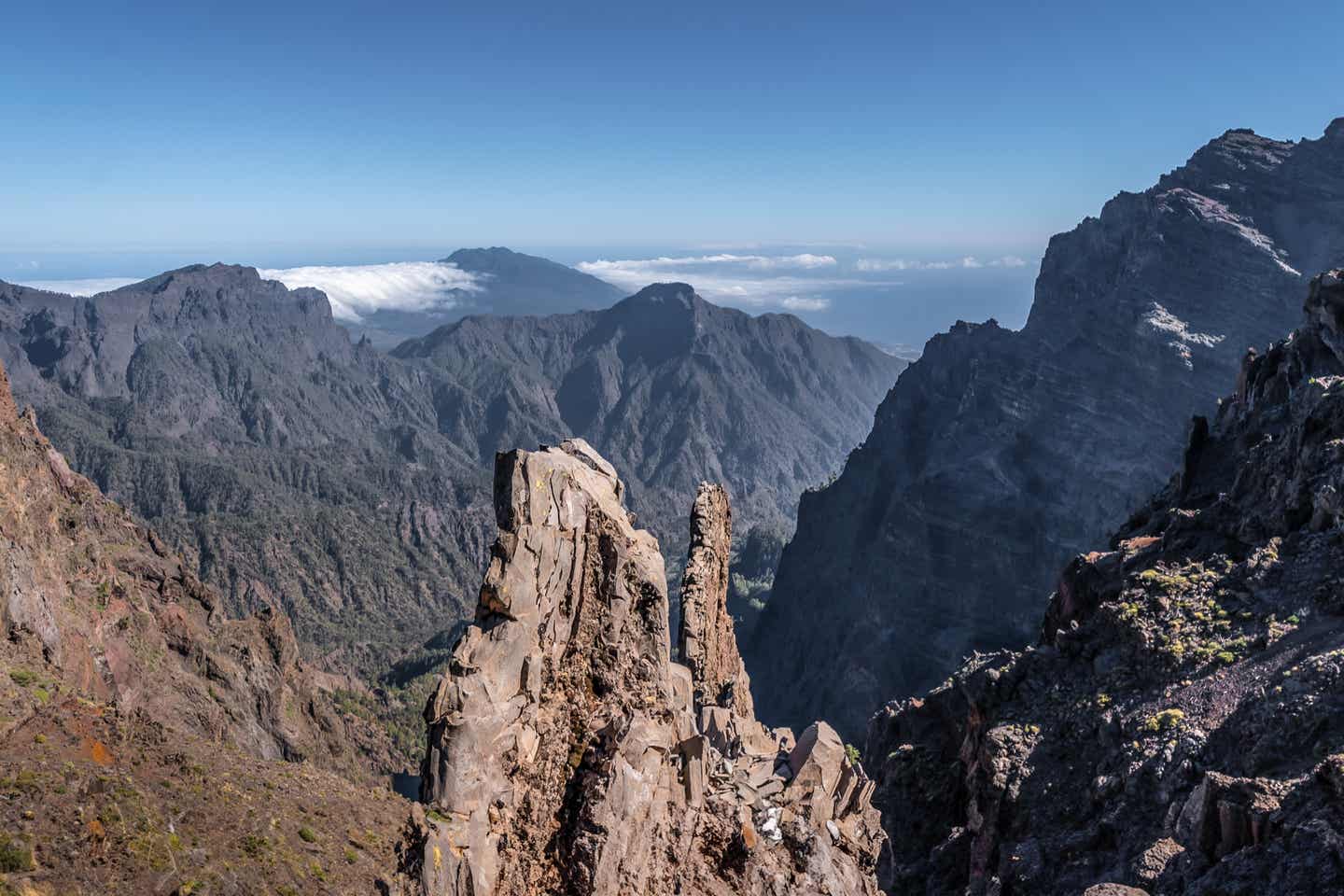 La Palma Urlaub: Spitze des Vulkans Caldera de Taburiente