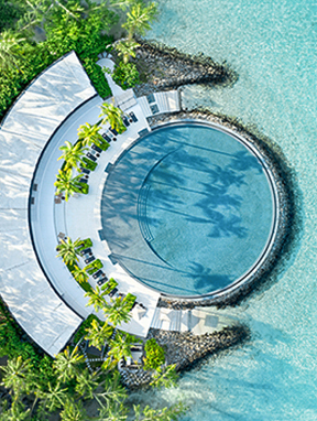 Malediven Ritz Carlton Pool Meer Palmen 