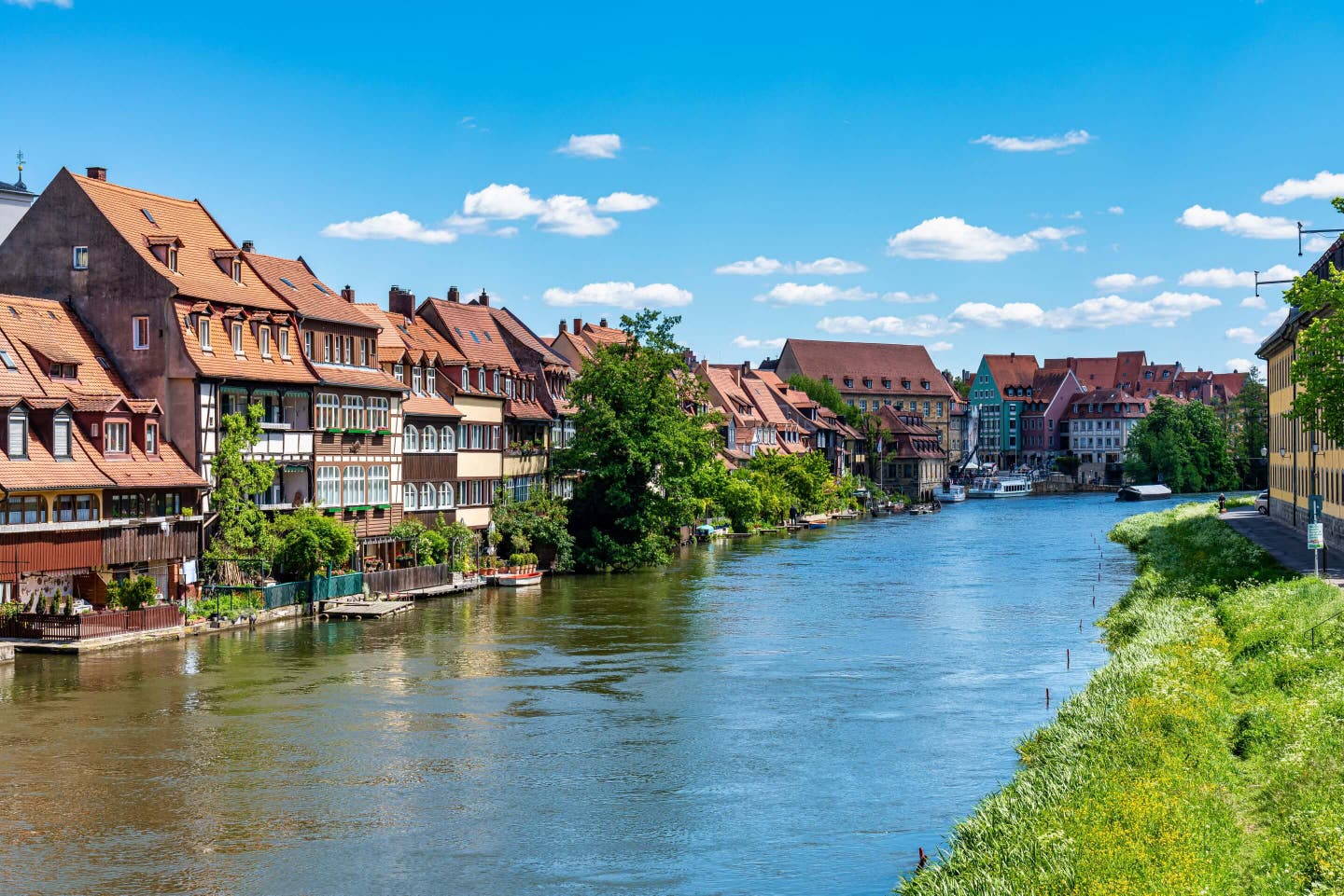 Blick auf Fachwerkhäuser in Bamberg