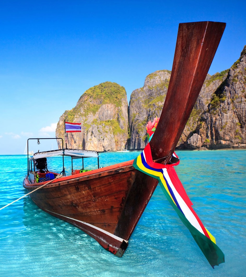 Langboot in Maya Bay, Thailand