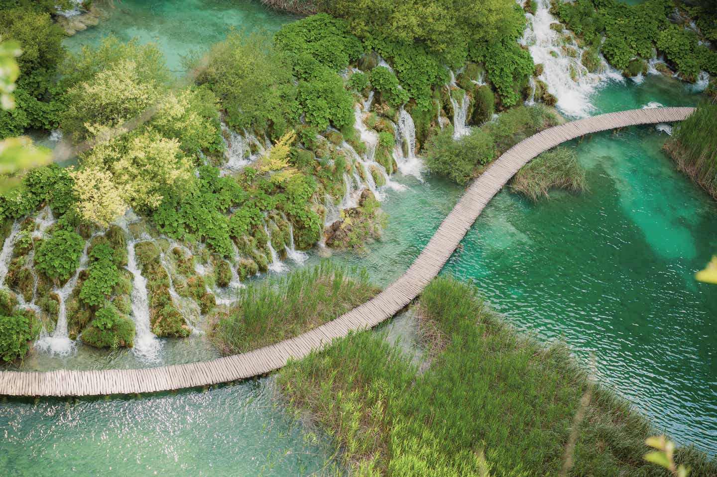 Kroatien Urlaub - Wasserfälle Plitvicer See von oben