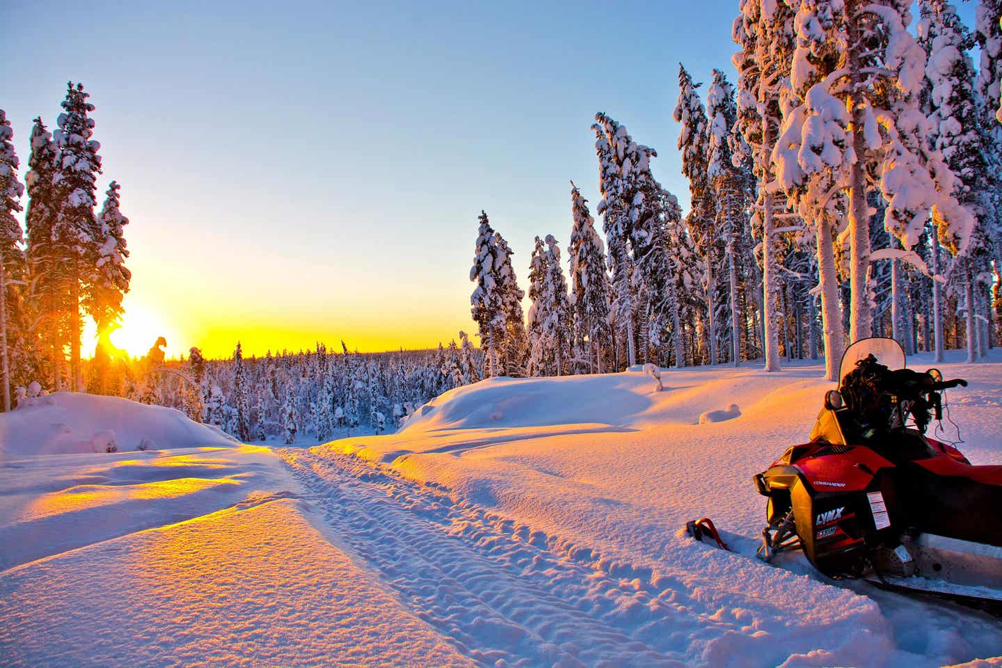 Mit dem Schneemobil durch Schwedisch Lappland