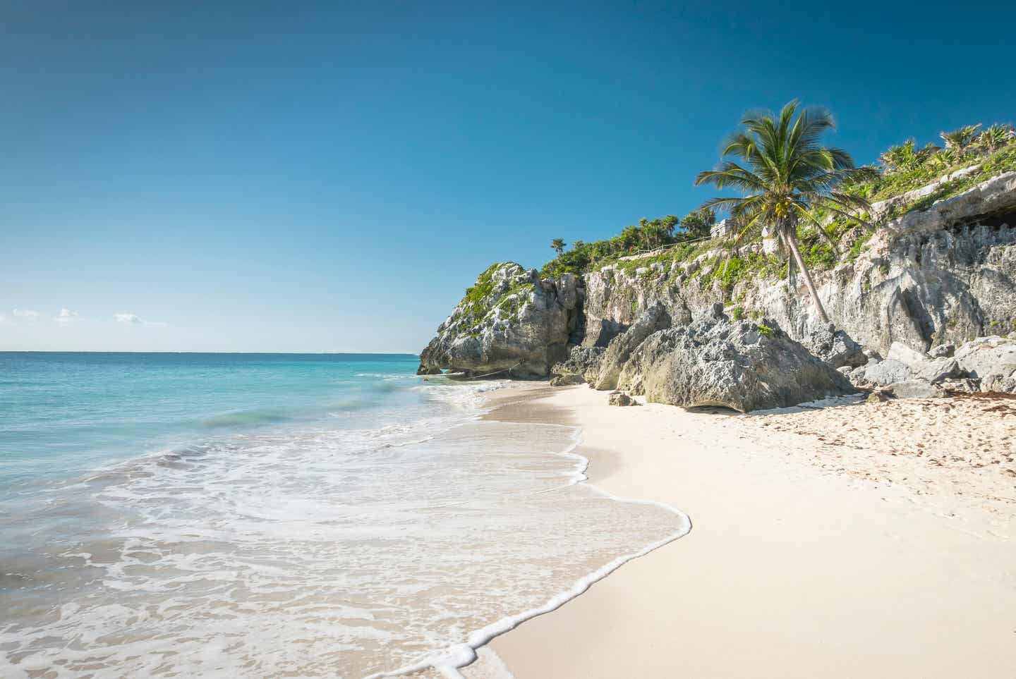 Am Strand von Tulum in Mexiko