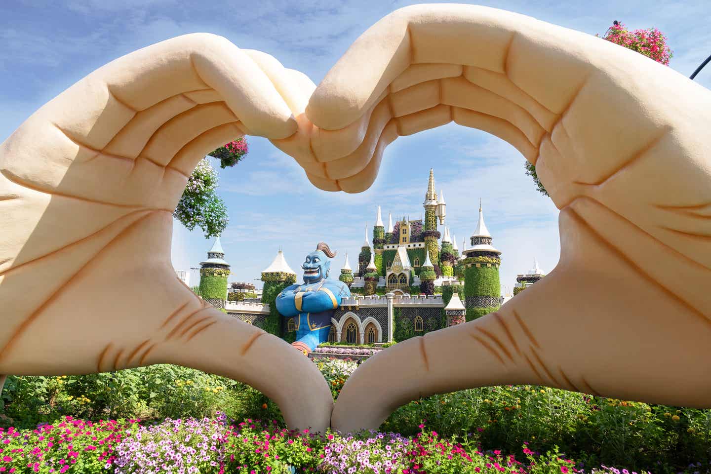 Disney-Elemente im Miracle Garden in Dubai