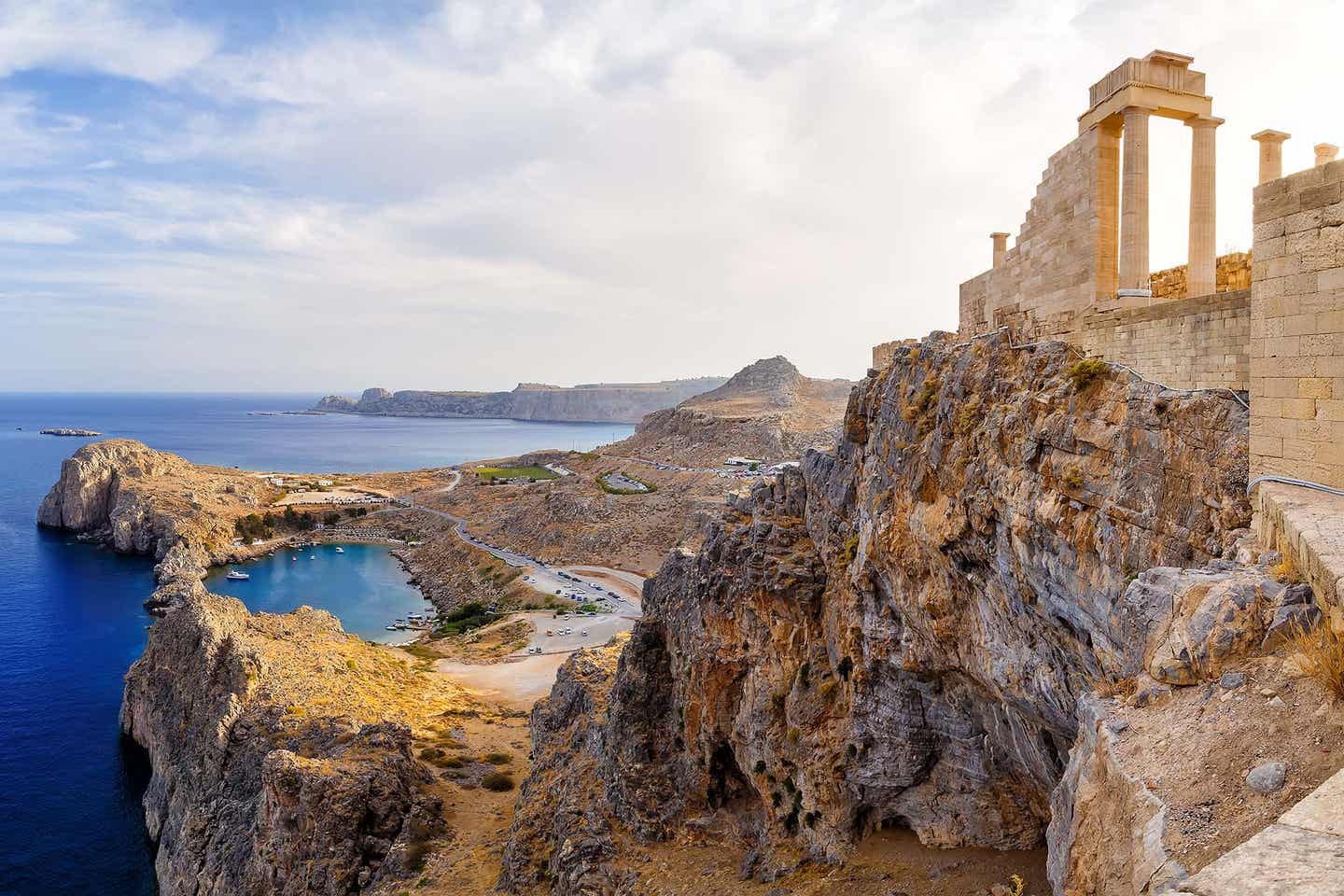 Akropolis von Lindos auf der griechischen Insel Rhodos