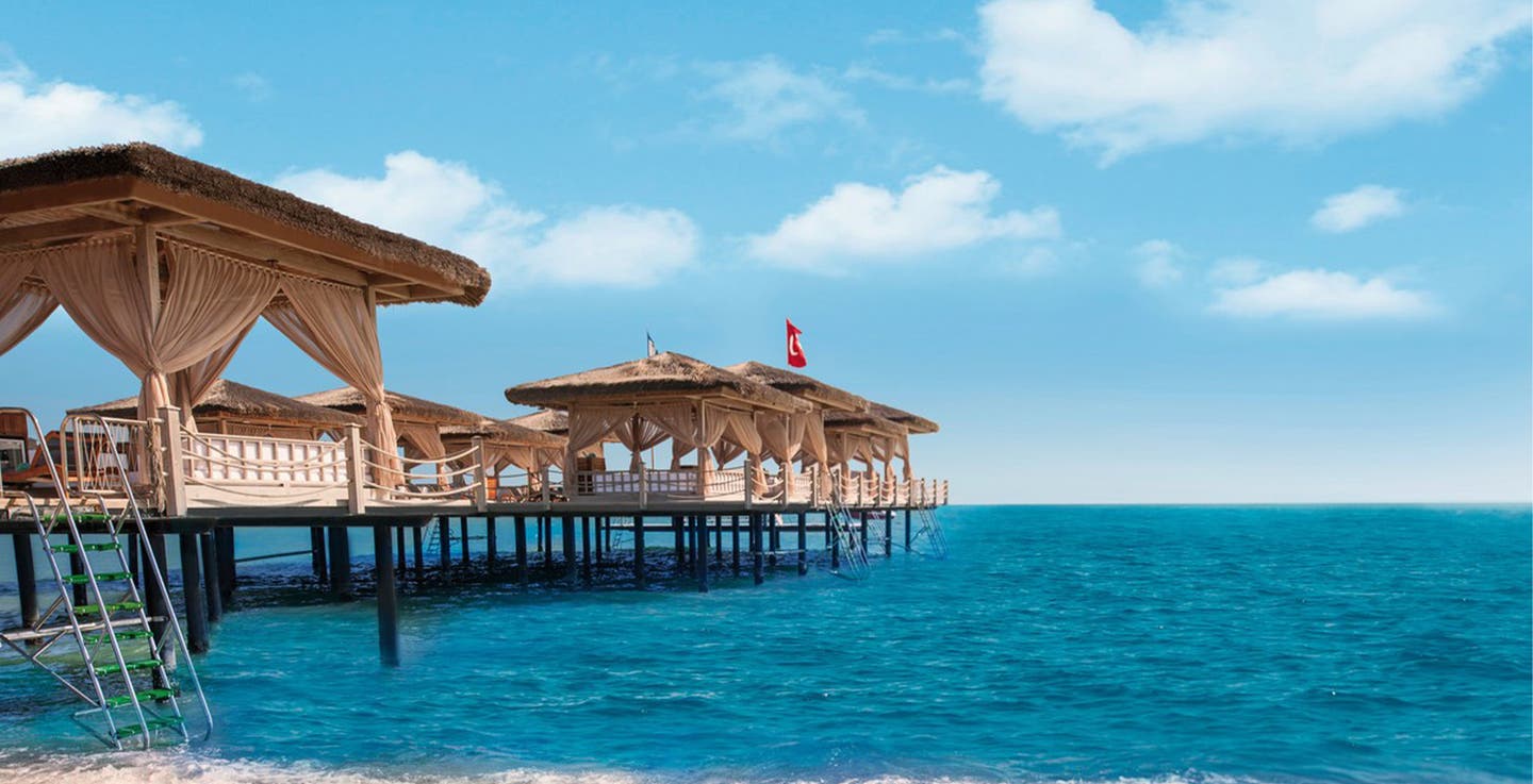 Blick auf den Strand vom Maxx Royal