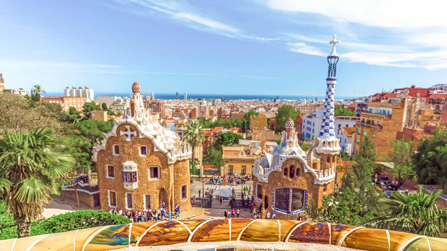 Park Güell Aussicht, Reihenfolge für die Gaudí Barcelona 2 Tage Route